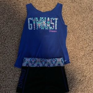 Girls Gymnast Tank and Shorts